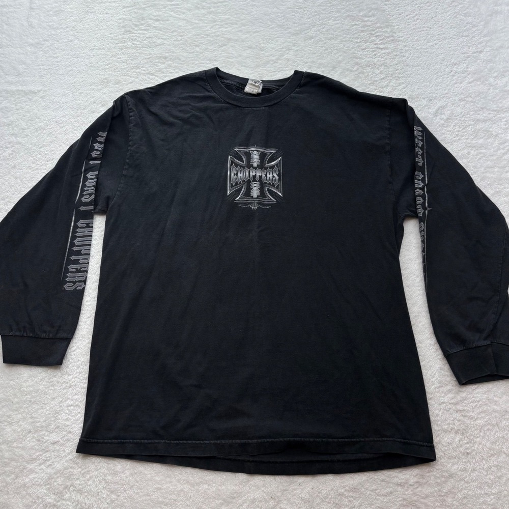 West Coast Choppers Jesse Who Long Sleeve Graphic T-Shirt Black XL Biker Y2K